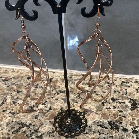 Large Copper earrings‎ - Picture 3 of 4